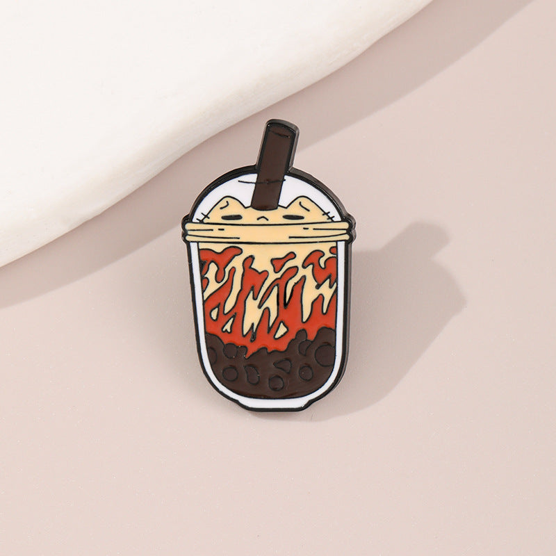 Cat Boba Tea Enamel Pin