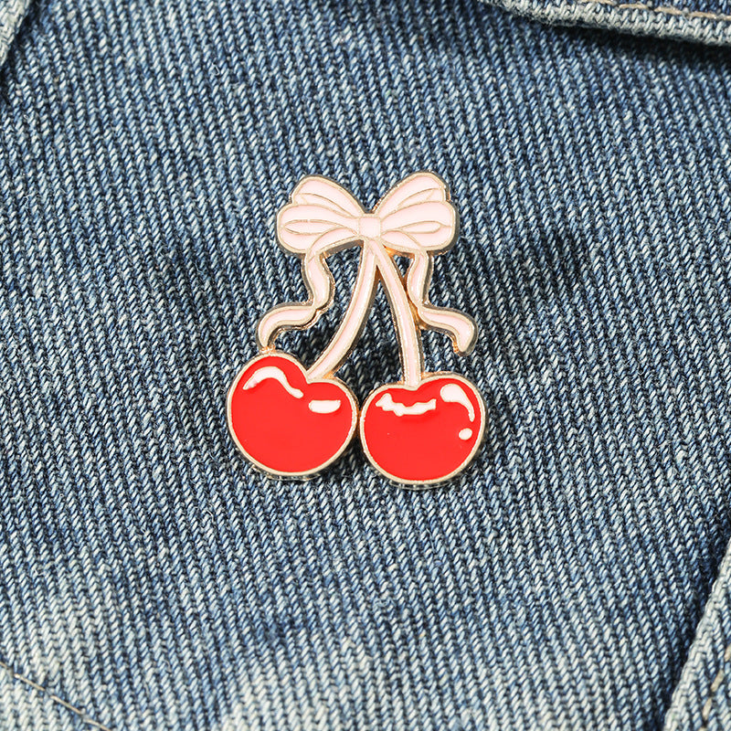 Cherry Bow Enamel Pin