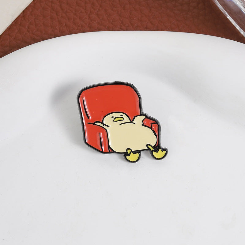 Lazy Duck Sofa Enamel Pin
