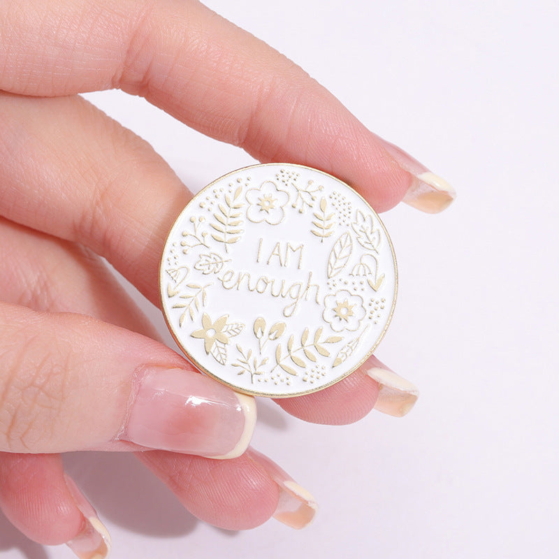 Floral Enamel Affirmation Pin