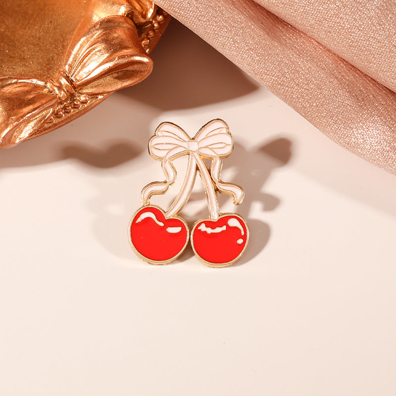 Cherry Bow Enamel Pin