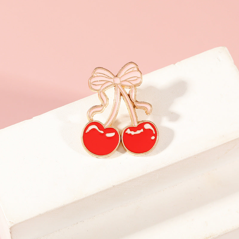 Cherry Bow Enamel Pin