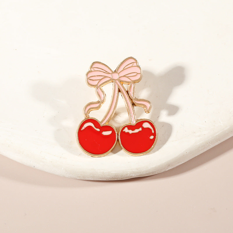Cherry Bow Enamel Pin