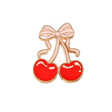 Cherry Bow Enamel Pin