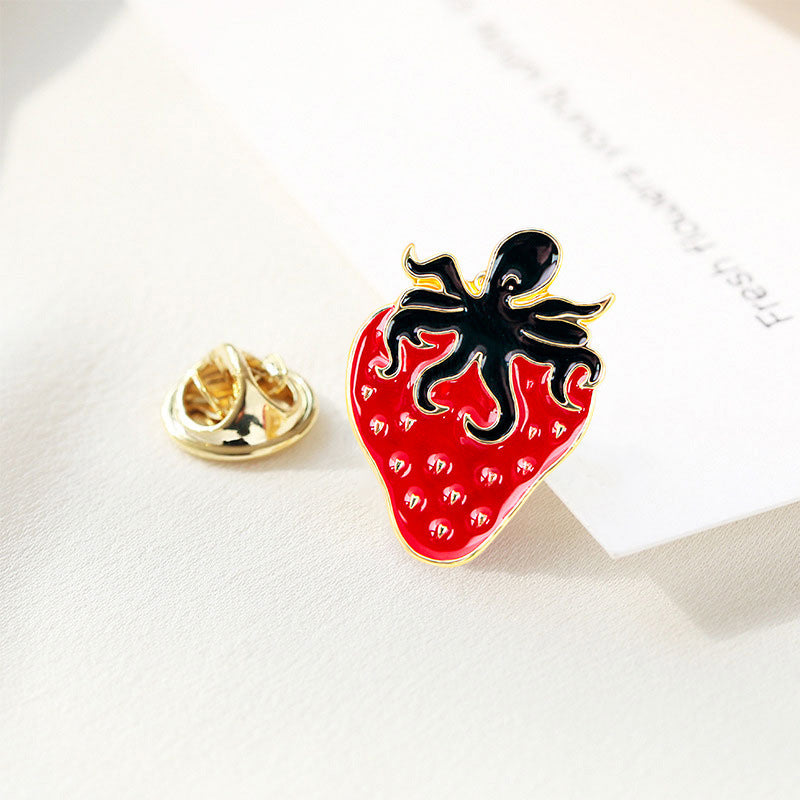 Cute Strawberry Enamel Pin