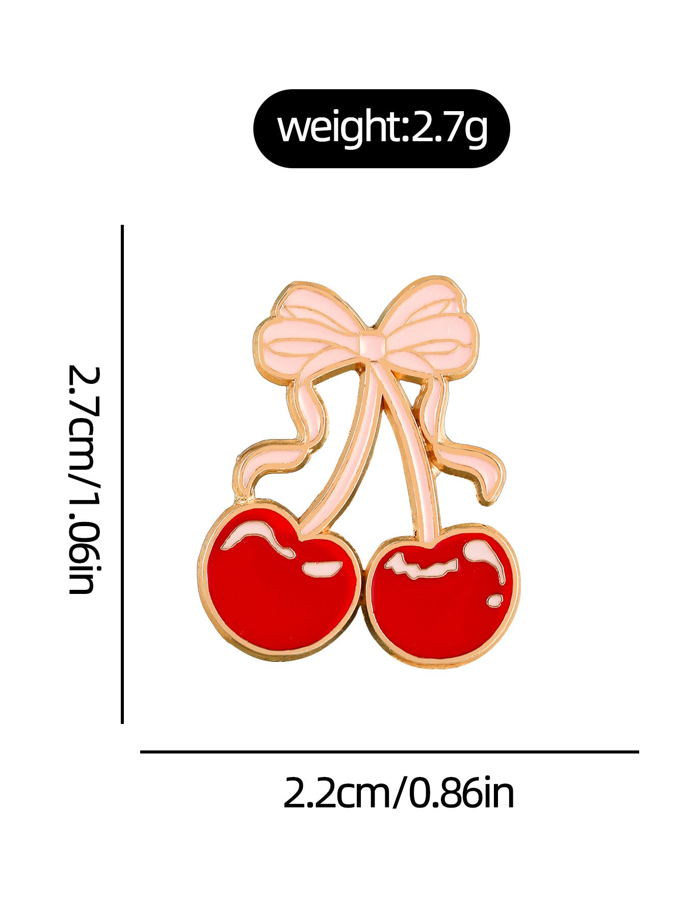 Cherry Bow Enamel Pin