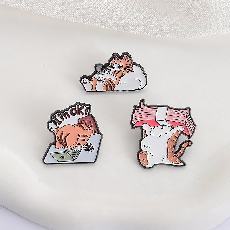 Relatable Cat Enamel Pin