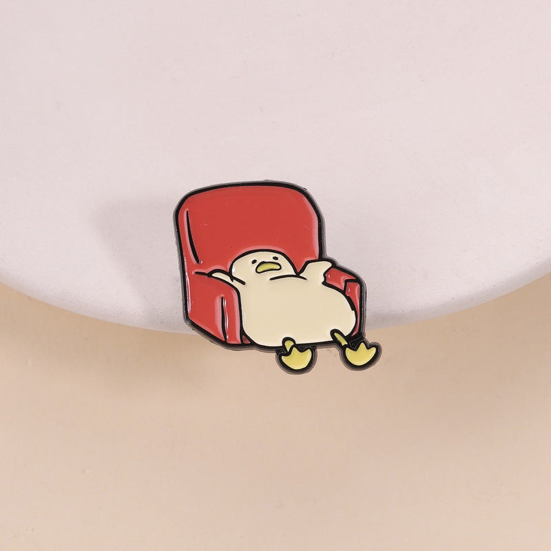 Lazy Duck Sofa Enamel Pin