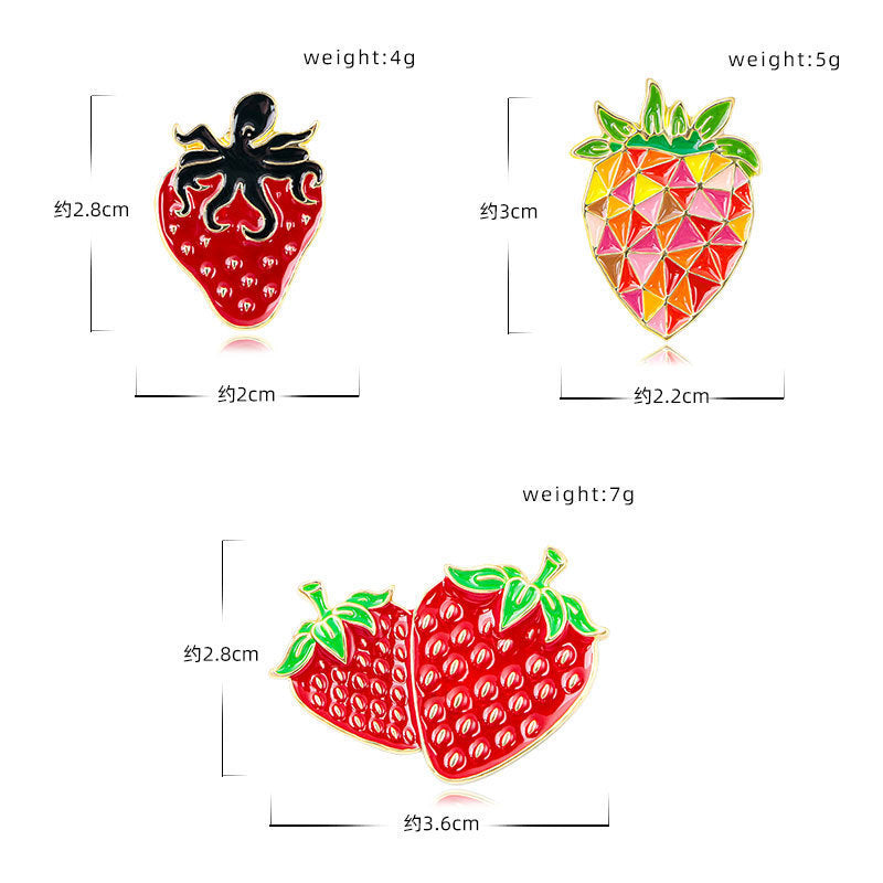 Cute Strawberry Enamel Pin