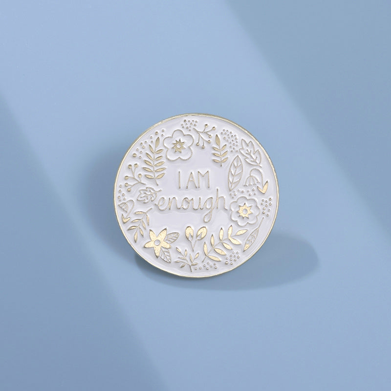 Floral Enamel Affirmation Pin