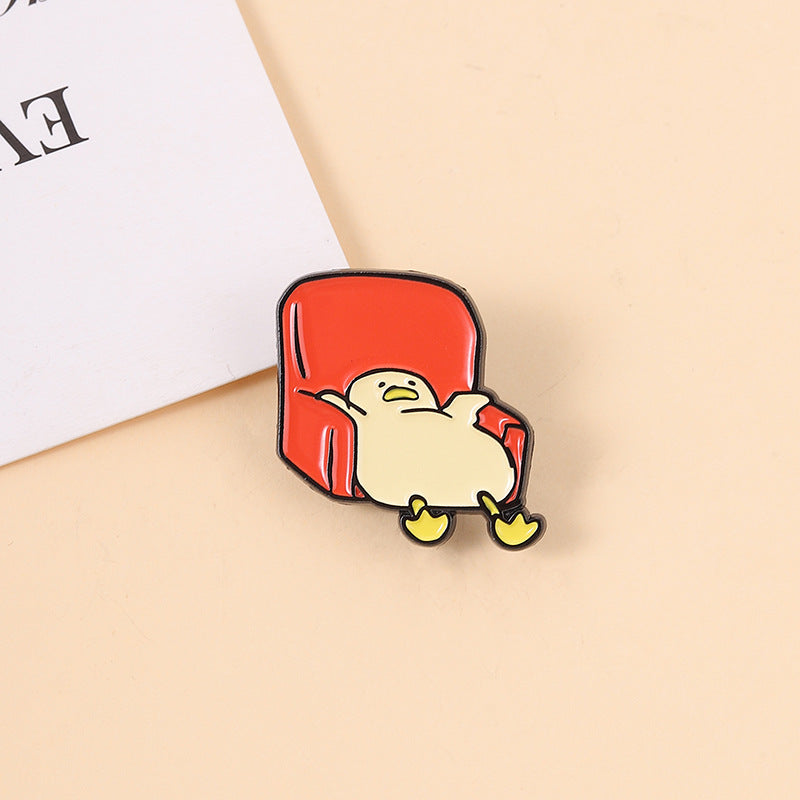 Lazy Duck Sofa Enamel Pin