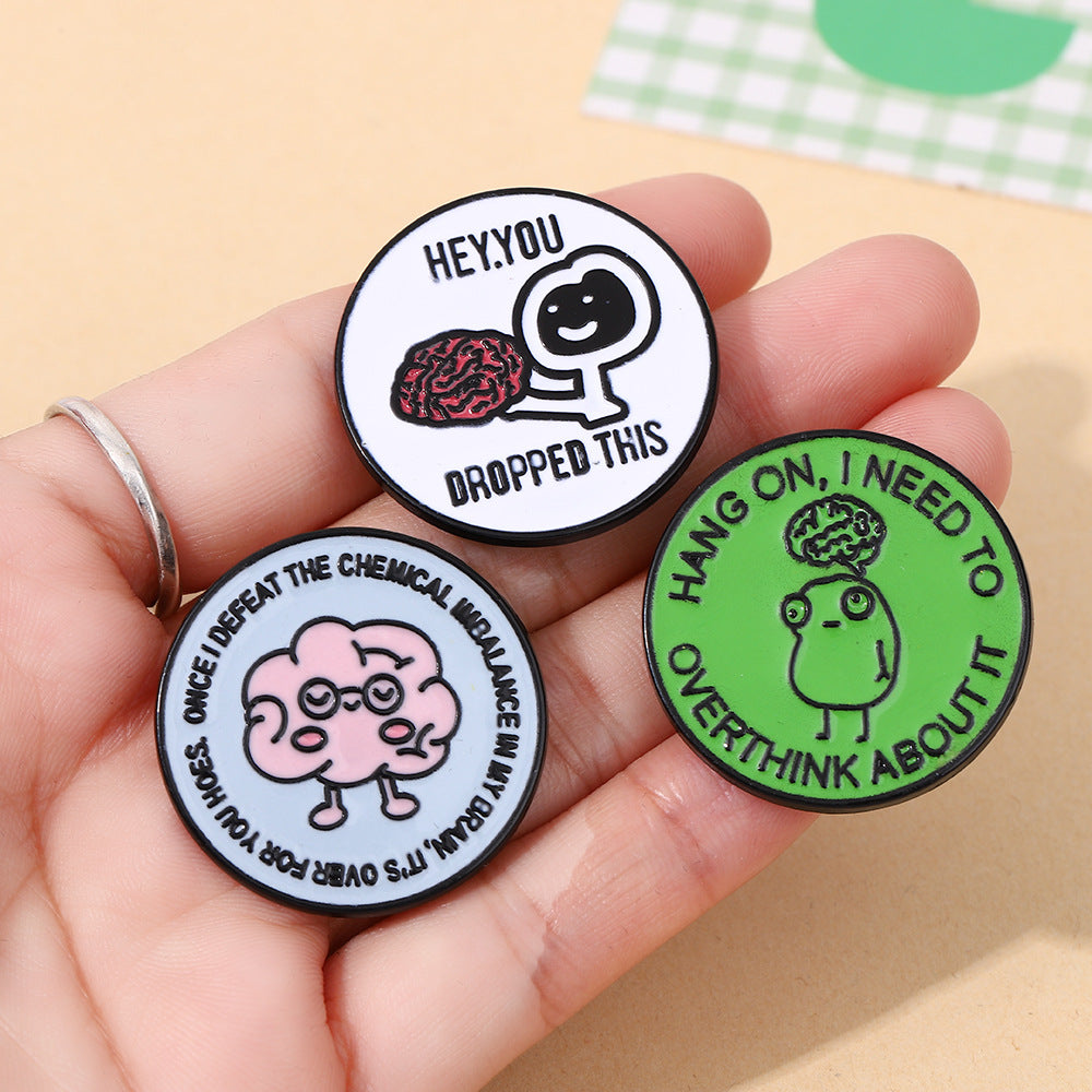 Humorous Brain Enamel Pin