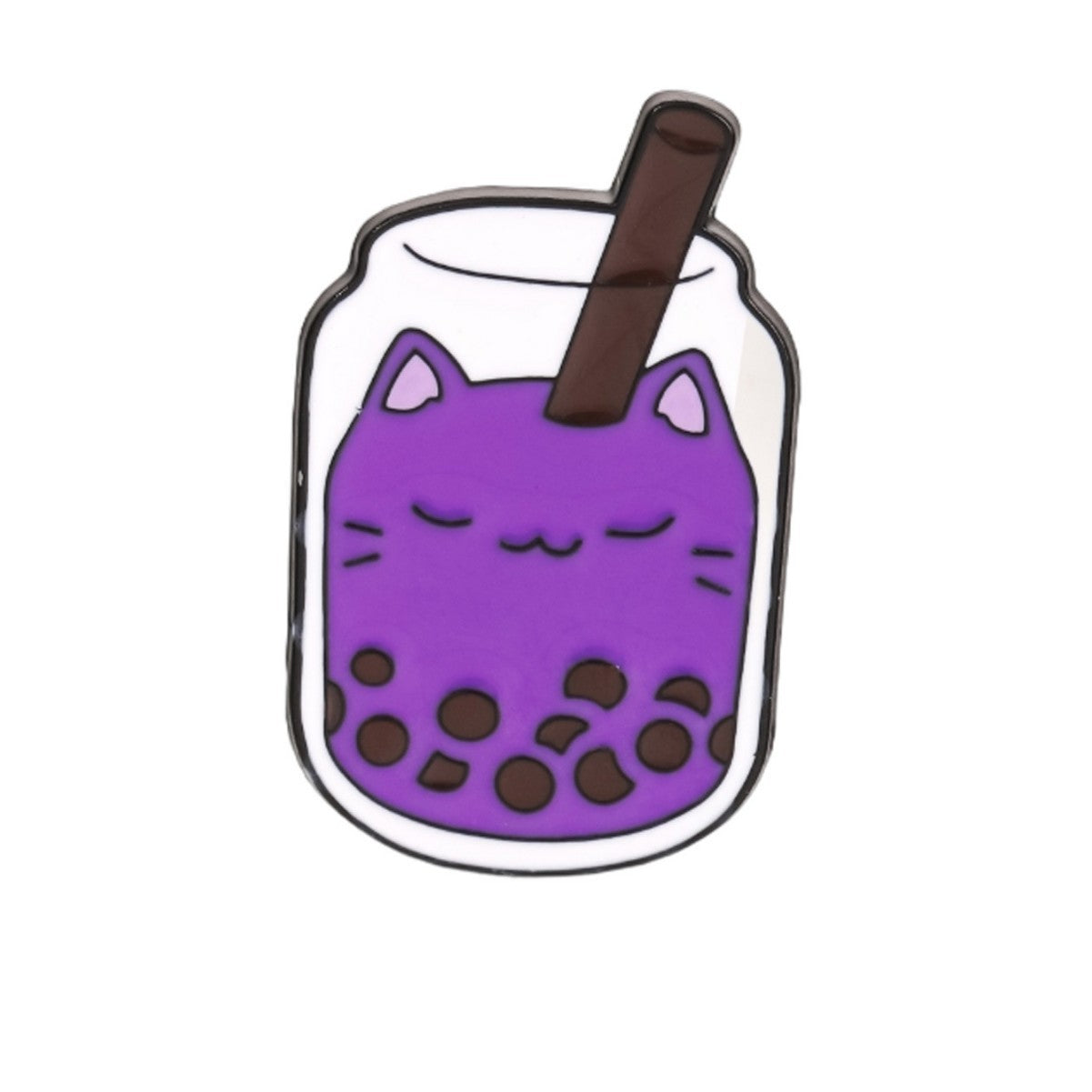 Cat Boba Tea Enamel Pin