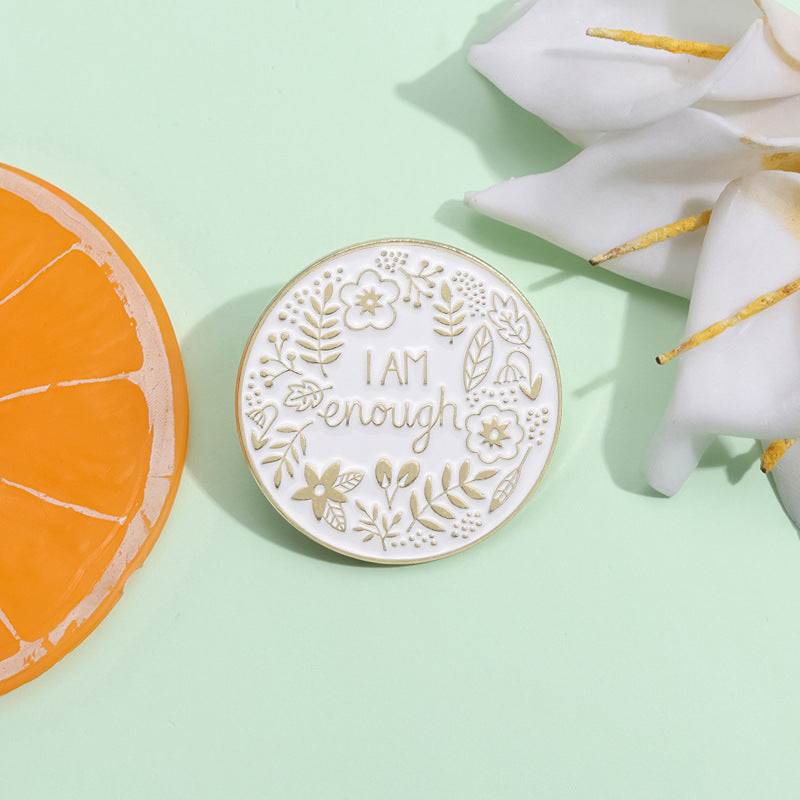Floral Enamel Affirmation Pin