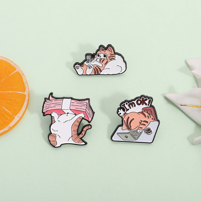 Relatable Cat Enamel Pin