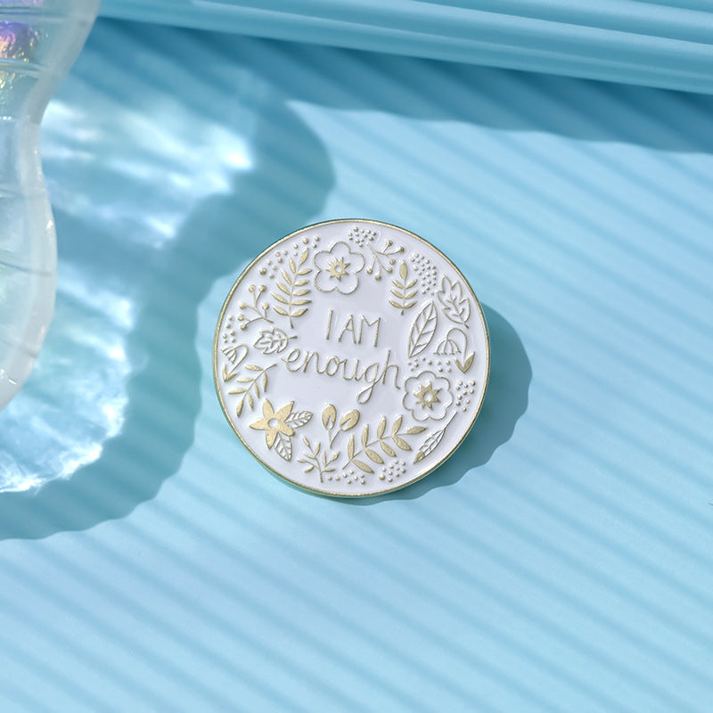 Floral Enamel Affirmation Pin