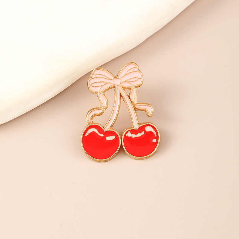 Cherry Bow Enamel Pin