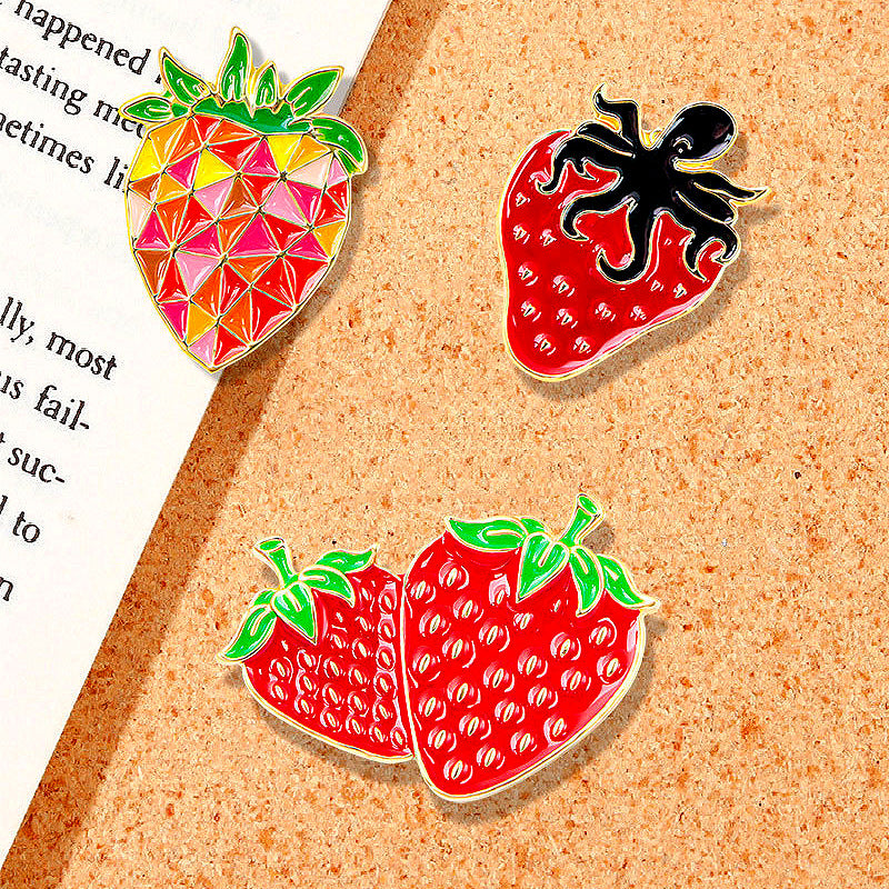 Cute Strawberry Enamel Pin