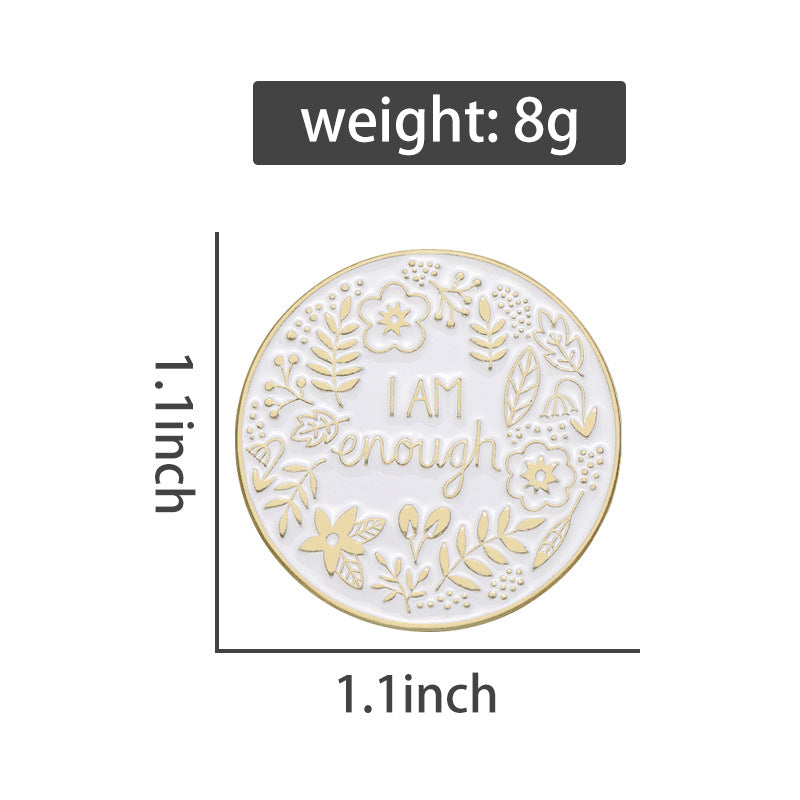 Floral Enamel Affirmation Pin
